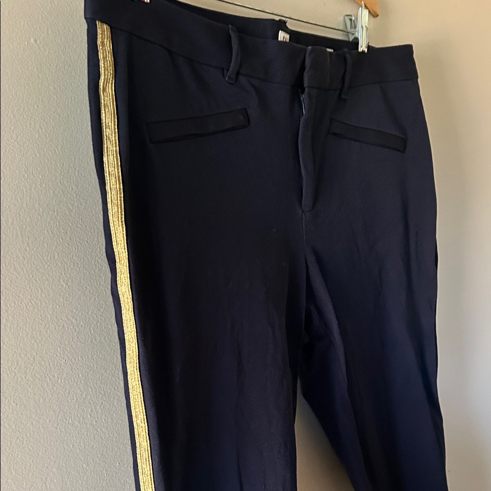 Gap Women’s navy skinny ankle pants with gold event size 16